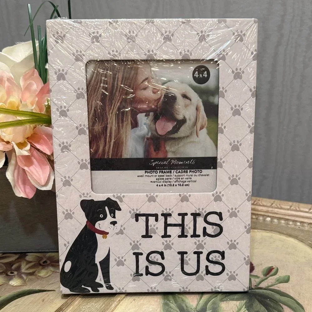 This Is Us Dog Photo Picture Frame Paw Prints   NEW